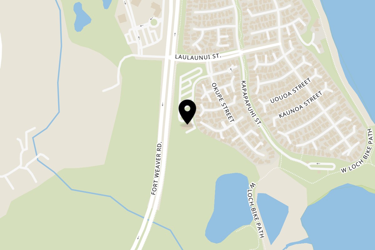 Map showing the location of Da Kane's Kitchen on 91-1126 Okupe St in Ewa Beach